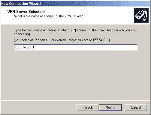 Figure 4: Enter BC's IP address.